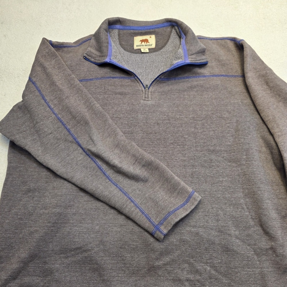 Dakota Grizzly Men's 2xl XXL 1/4 Zip Lightweight Sweater Gray Mock Neck